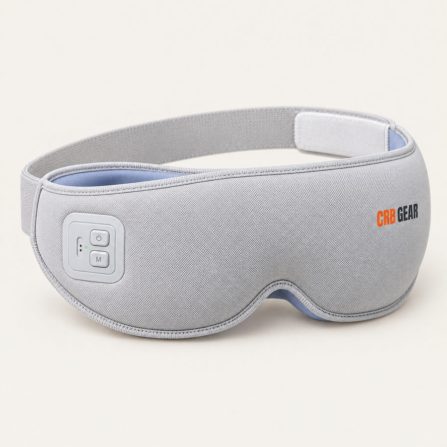 CRB GEAR Reset heated eye massager in light grey with two-button control panel