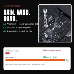 CRB RoadVault riding pants — waterproof + windproof all-weather build