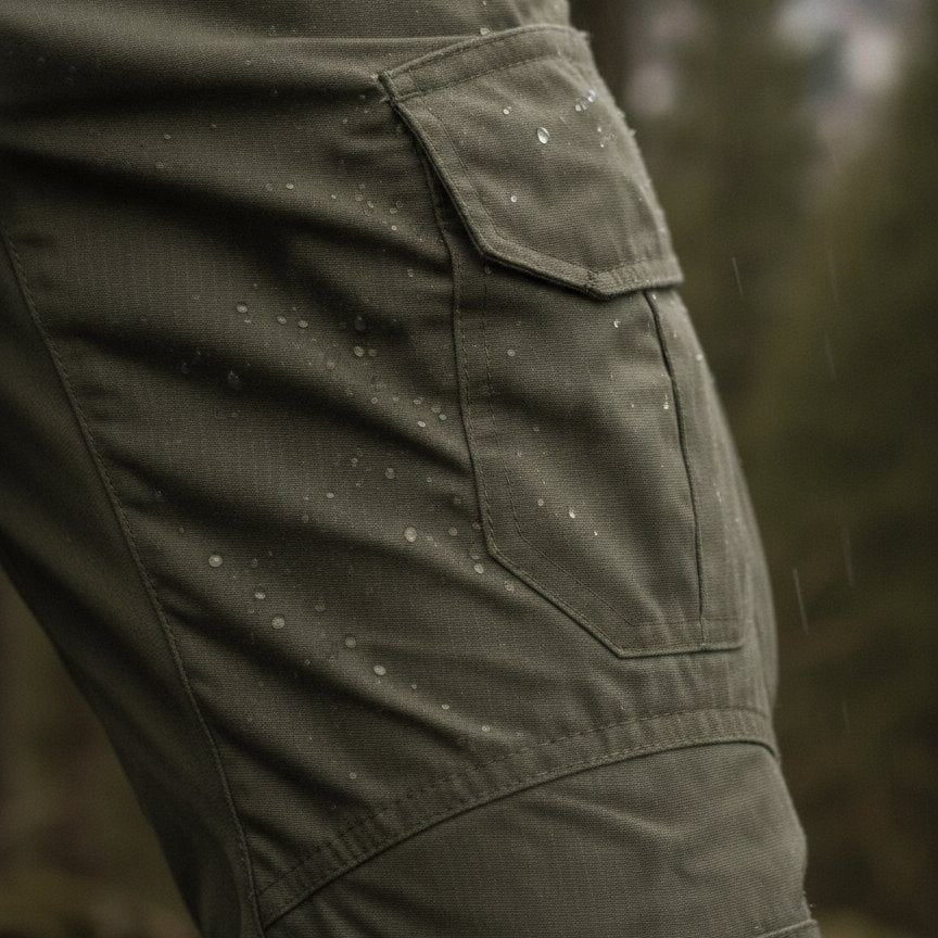 Water beading off Teflon-coated fabric