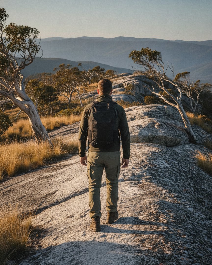 Hiking a ridge trail in the Trailmaster Pro